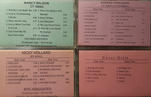 4 Cassettes Nancy Wilson Barbra Streisand Nicky Holland Etc.