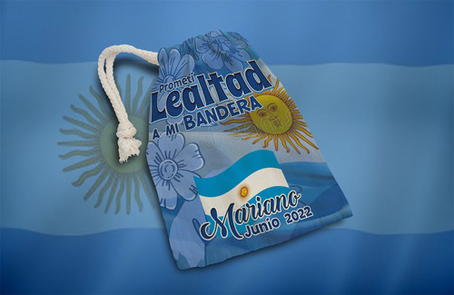 Diseños Bolsas Bolsitas Jura Lealtad Bandera Sublimación M2