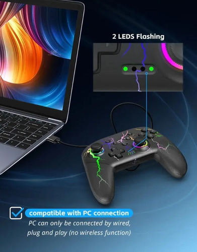 Controle de joystick sem fio Data Frog S80 Controlador sem fio preto