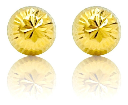 Aretes Grandes Hongo Bola Oro 10k Puro Solido 8 Mm