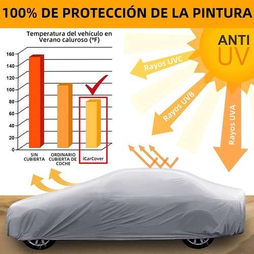 Funda Cubre Sol Gris Para Autos Sedan-hatchback (proteccion)