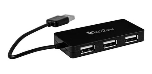 Hub Usb 2.0 Techzone 4 Puertos Negro Tz17hub02 Negro.
