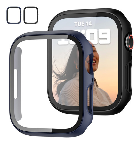 Protectores De Apple Watch 7 41mm X2 Azul Negro