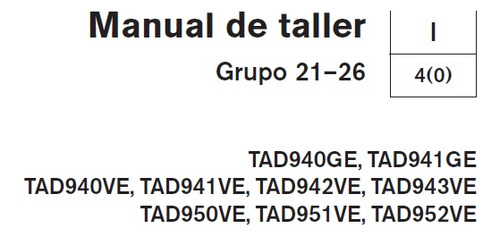 Manual Taller Reparación Motor Volvo Penta Tad941ge