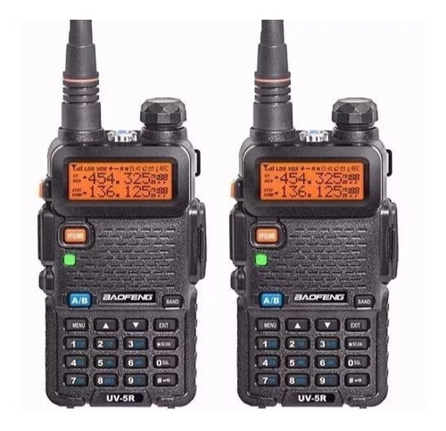 Kit 2 Rádios Ht Uv-5r Comunicador Baofeng Dual Band Uhf Vhf
