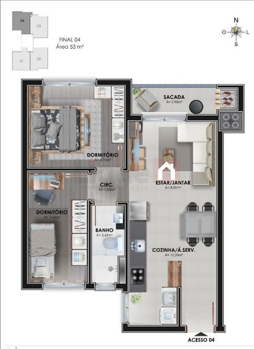 Apartamento Com 2 Dormitórios À Venda, 54 M² Por R$ 180.000,00 - Panazzolo - Caxias Do Sul/rs - Ap0062
