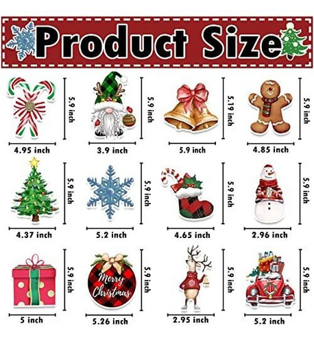 Imagen 2 de 7 de Iman Decorativo Trewave 12 Piezas Imanes De Nevera De Navida