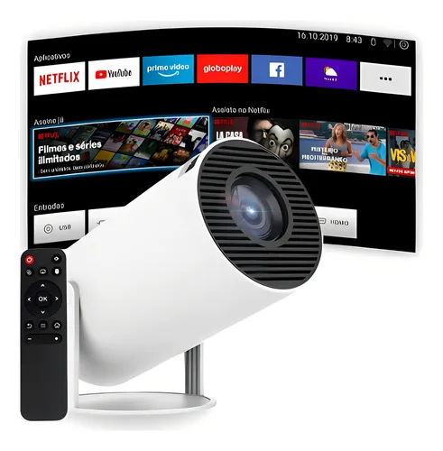 Projetor Portátil Hold On 4K Android Full Hd Smart Wifi Cinema Ho...