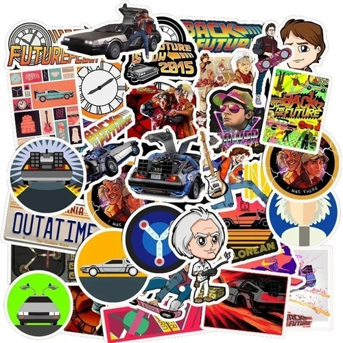Imagen 5 de 6 de Back To The Future - Set De 50 Stickers / Calcomanias