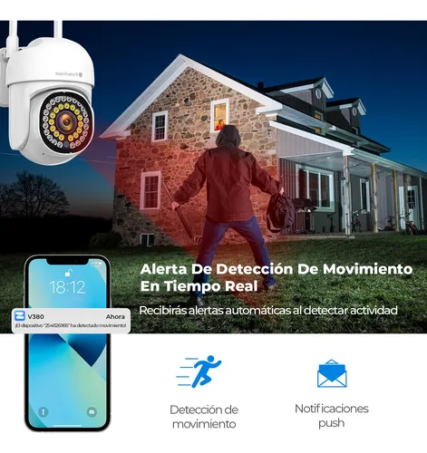 Cámara De Seguridad Exterior Wifi 2mp 1080p 36luces