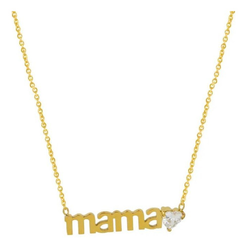 Collar Mamá Corazón Acero Inoxidable Regalo Ideal Dorado