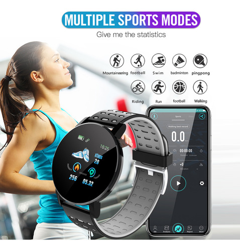 Reloj 19plus: 1.3 Pulgadas, Heart E, Pulsera Deportiva