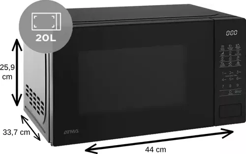 Microondas digital de 20 litros, con grill. Modelo «MD1820N», de Atma.