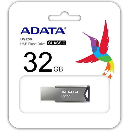 Memoria USB Adata UV250 AUV250-32G-RBK 32GB 2.0 plateado