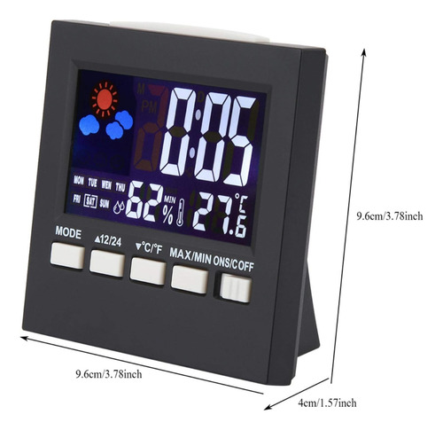 Reloj Meteorológico Con Pantalla A Color, Termómetro Digital