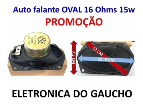 Alto Falante 12,5x 7,5cm Oval 16r 15w Ydt5090 Envio Imediato