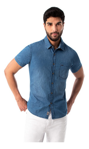 Camisa Moda Denim Hombre Yefri Mc