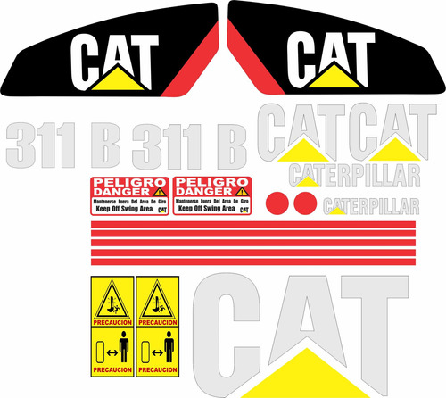 Calcomanías Excavadora Caterpillar 311b Stickers Adhesivos