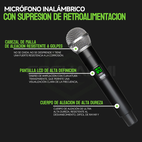 Microfonos Gc Tk400 Inalambricos 4 Canales Sistema Mano Uhf