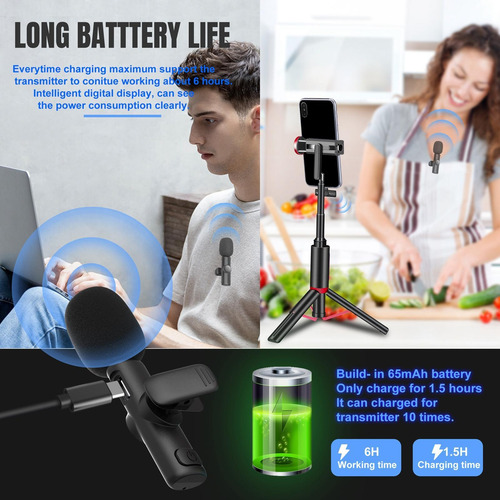 Imagen 9 de 12 de Micrófono Clip De Solapa Inalámbrico 2.4g Transmisor Plug