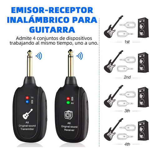 Transmisor Inalámbrico Uhf Para Guitarra Y Bajo - Fácil Conexión
