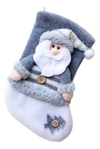Calcetines Navideños De Papá Noel Grises Para Decoración De
