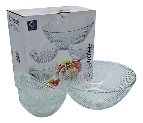 comprar Set De Bowls X5 Piezas Ensaladera 1500ml Y Tazones 335ml