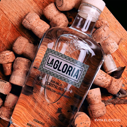 Ron La Gloria Añejo Cristalino, 12 Botellas de 750 Ml