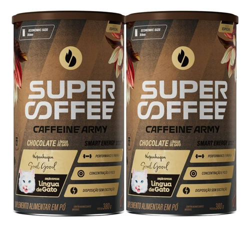 2 Supercoffee 3.0 Sabor Língua De Gato 380g - Caffeine Army
