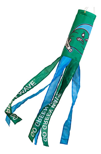 College Flags & Banners Co. Manga De Viento Tulane Green Wav