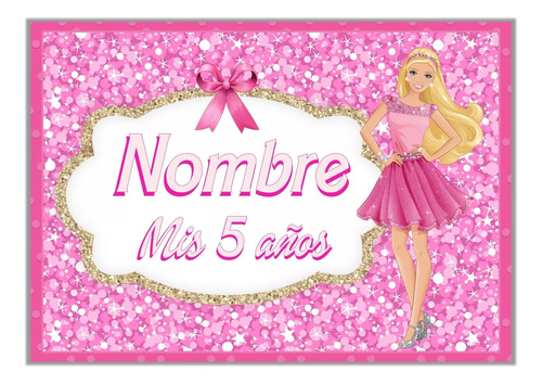 Kit Imprimible Cumpleaños Candy Bar Barbie Rosa Editable