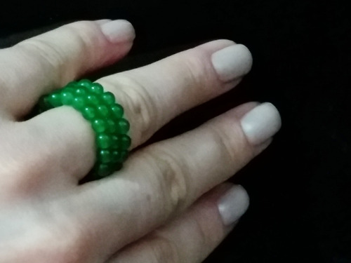Imagem 5 de 6 de Pedras - Anel Jade Verde 4mm, Aro Ajustável... Cód144a12
