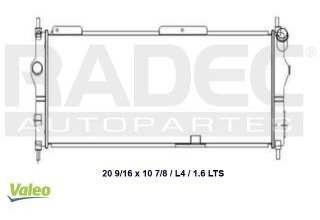 Radiador Chevrolet Chevy 2008 L4 1.4/1.6lts S/aire Std Corto