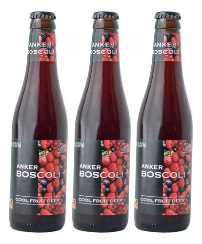 Tripack Cerveza Anker Boscoli Cool Fruit 330 Ml