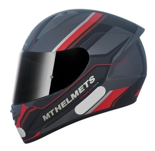 Capacete Mt Stinger Pole Matt Gunmetal Preto / Verm