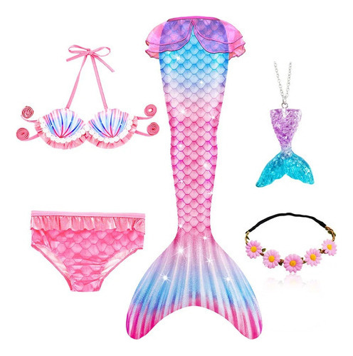 Disfraz De Cosplay De Cola De Sirena Para Niñas De Ariel