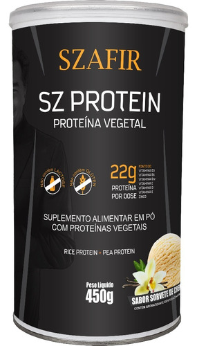 Sz Protein, Proteína Vegetal, Sorvete De Creme 450g - Szafir
