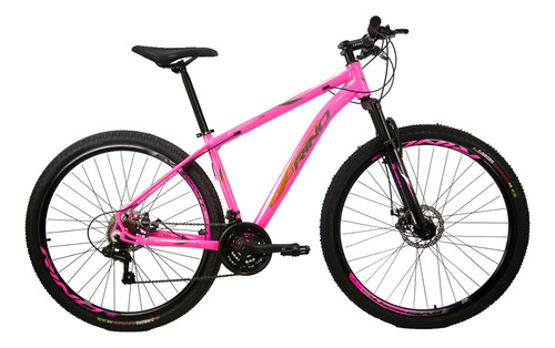 Bicicleta Rino Everest Aro 29 Freio Disk Cambios Shimano 24v Cor Rosa