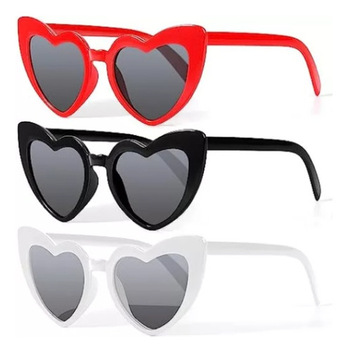 Juego De Gafas De Sol De Mujer Con Forma De Corazón 3 Piezas