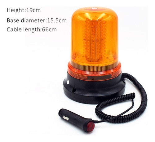 Lámpara De Baliza Ámbar 80led Luz Estroboscópica Giratoria D