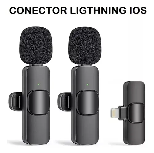 Micrófono K9 Inalámbrico 2 En 1 De Solapa iPhone O Tipo C