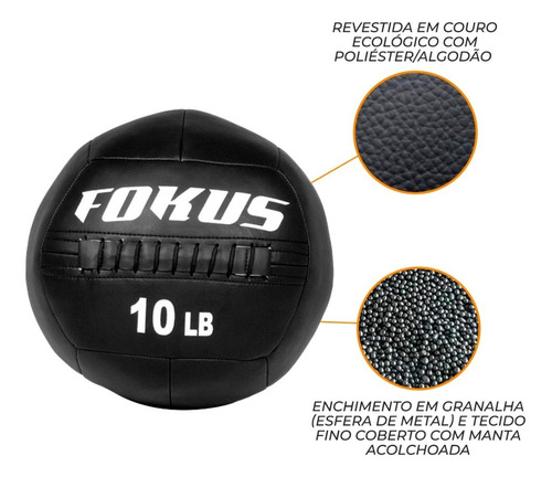 Wallball Medball 10 Lb = 4,53 Kg Treino Cross Funcional