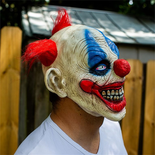 Máscara De Payaso Malvado Con Cabeza De Payaso Para Hallowee