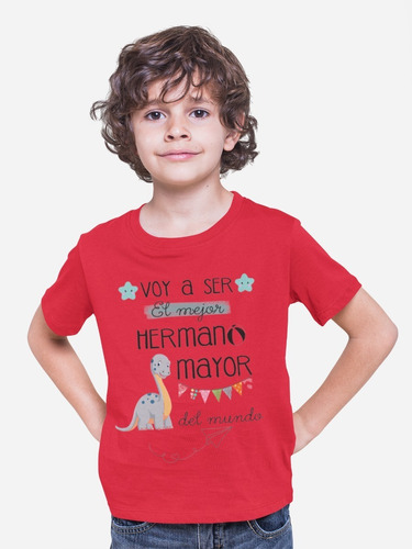 Polera Niño Hermano Mayor Estampada Algodon