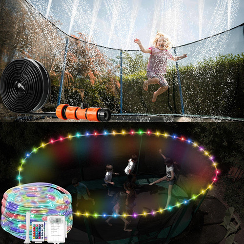 Rociadores De Trampoln De 39 Pies Y Luces Led Para Cama Elst