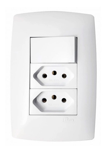 Conjunto Interruptor Paralela Com Tomada Dupla 20a Home Blux Cor Branco