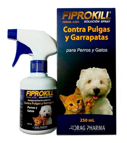 Fiprokill Spray Anti Pulgas/garrapatas 250 Ml Gatos Y Perro