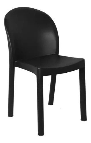 Silla Sillon Barcelona Negra Mascardi Plastico Apilable