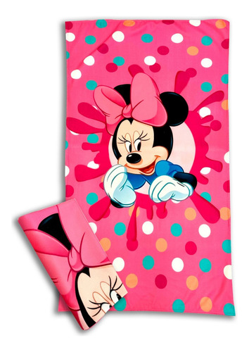 Toalla De Baño Diseño Minnie Mouse 155x85 Cm Microfibra Rosa Minnie Mouse