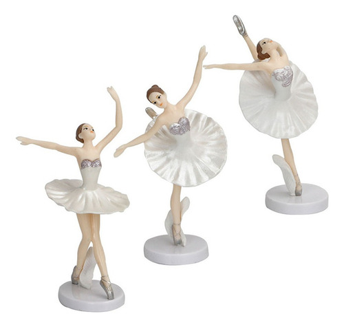 Juego De 3 Estatuillas De Bailarinas Europeas De Ballet Para